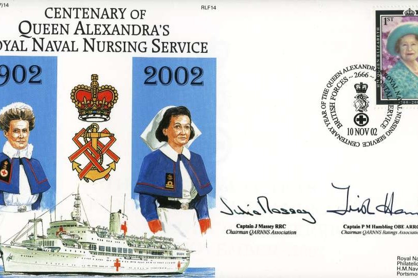 Queen Alexandras Royal Naval Nursing Services cover Signed by Captain J Massey the Chairman QARNNS Association and Captain P M Hambling the Chairman QARNNS Ratins Association
