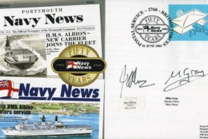 50 Years of Navy News cover Sgd by Jim Allaway the Editor and Mike Gray the Deputy Editor