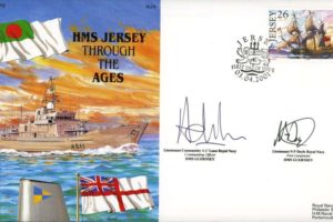 HMS Jersey FDC Sig by Lt Cdr A C Lunn the CO of HMS Guernsey and Lt N P Doyle a First Lt on HMS Guernsey