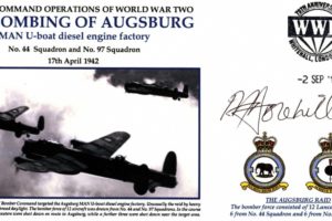 Bombing of Augsburg cover Sgd P A Dorehill of 44 Sq