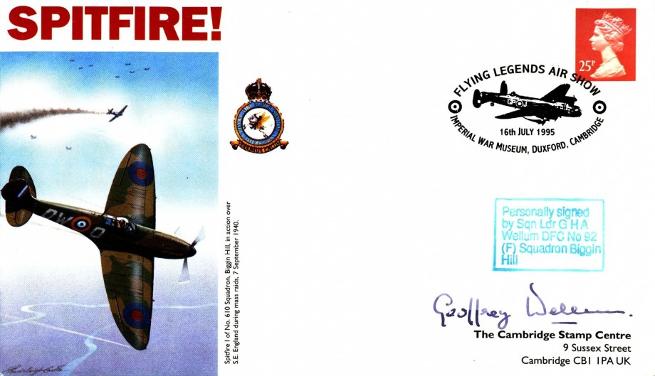 Spitfire Cover Signed By G H A Wellum A BoB Pilot With 92 Squadron At RAF Biggin Hill