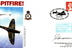 Spitfire Cover Signed By D J Anderson A BoB Pilot With 29 Squadron