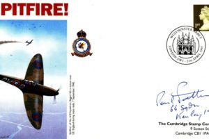 Spitfire Cover Signed By A WW2 Pilot Of 64 Squadron At RAF Kenley H P F Patten