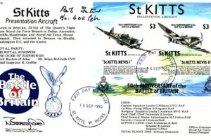 St Kitts Cover Signed N E L Beresford OC Of Queens Flight And BoB Pilot Bob Foster Of 54 Squadron And 605 Squadron