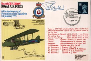 No 10 Squadron cover Captain signed by Sqn Ldr P B Maillard