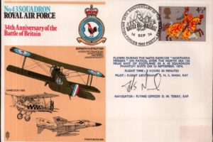 No 43 Squadron cover Pilot signed