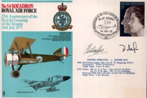 54 Squadron cover Crew signed Fl Lt C J Yeo  Sq L D de Garis