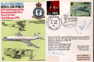 203 Squadron cover Signed by reflown pilot WC G A King & submarine captain Lt Cdr J McLees