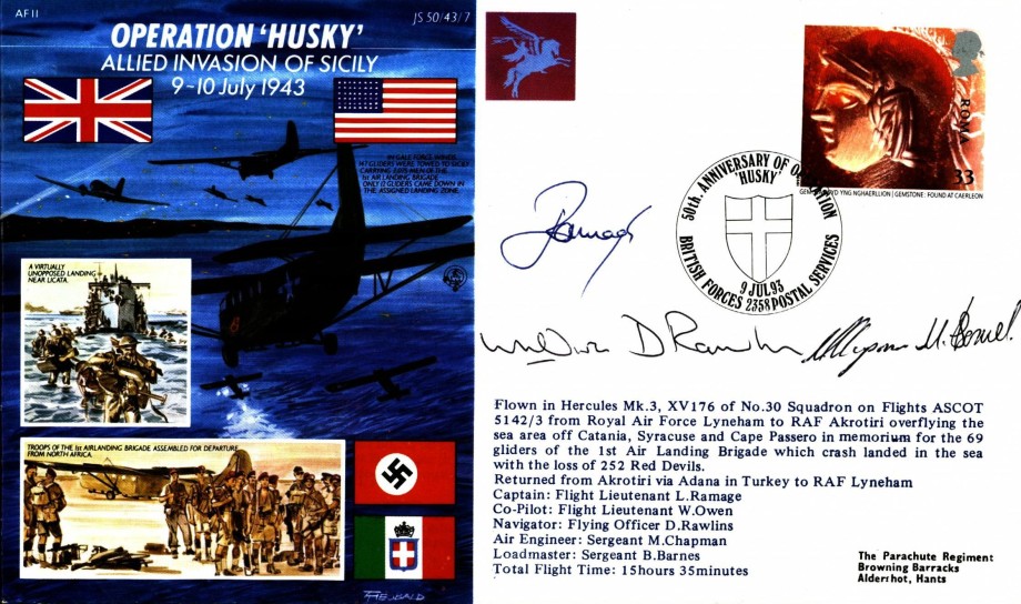Allied Invasion of Sicily Crew signed