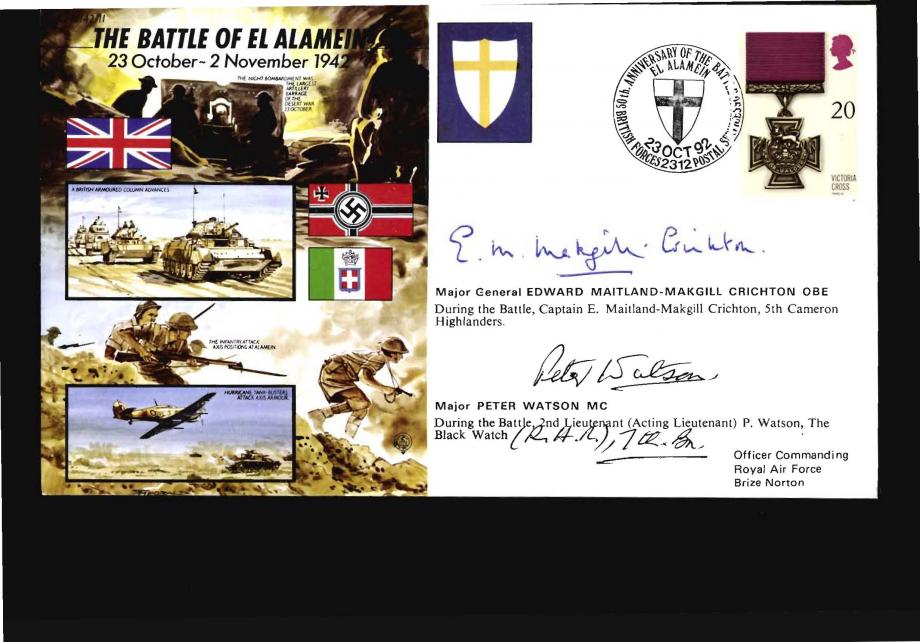  Battle Of El Alamein Cover Signed Maitland-Makgill And Watson