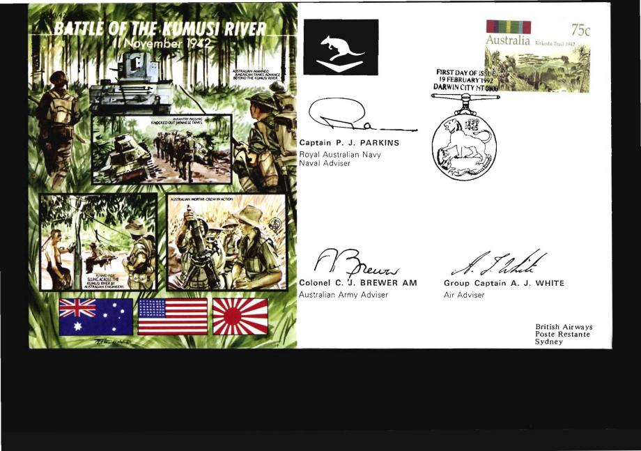 Battle of the Kumusi River cover Sgd Parkins Brewer and White