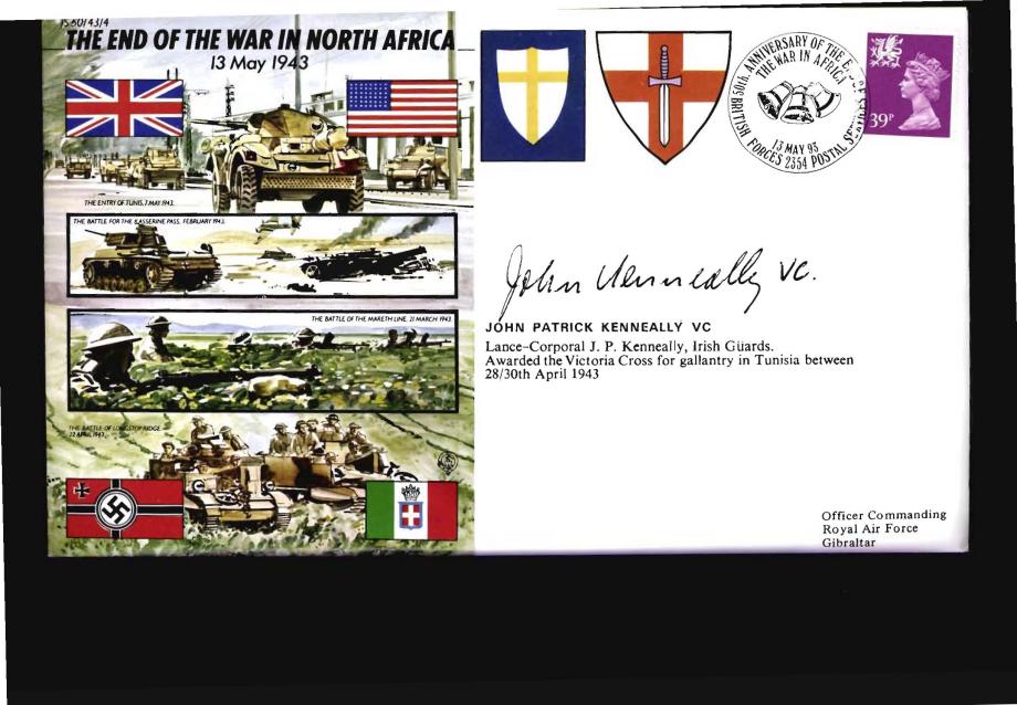 End of The War in North Africa cover Sgd J Kenneally VC