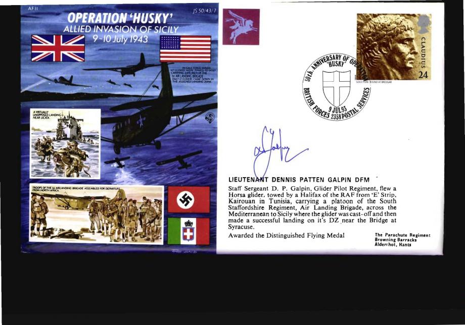 Allied Invasion of Sicily cover Sgd D P Galpin