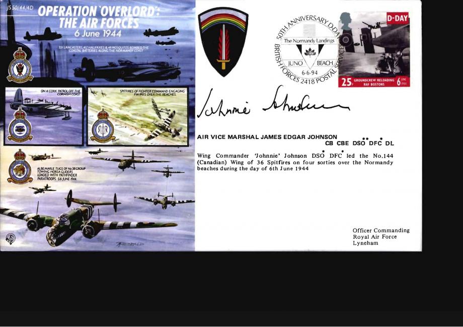 Operation Overlord - The Air Forces cover Sgd Johnnie Johnson