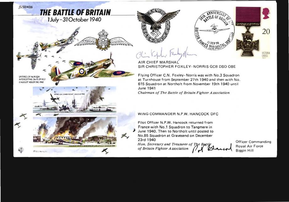 Battle of Britain cover Sgd by Foxley-Norris and Hancock