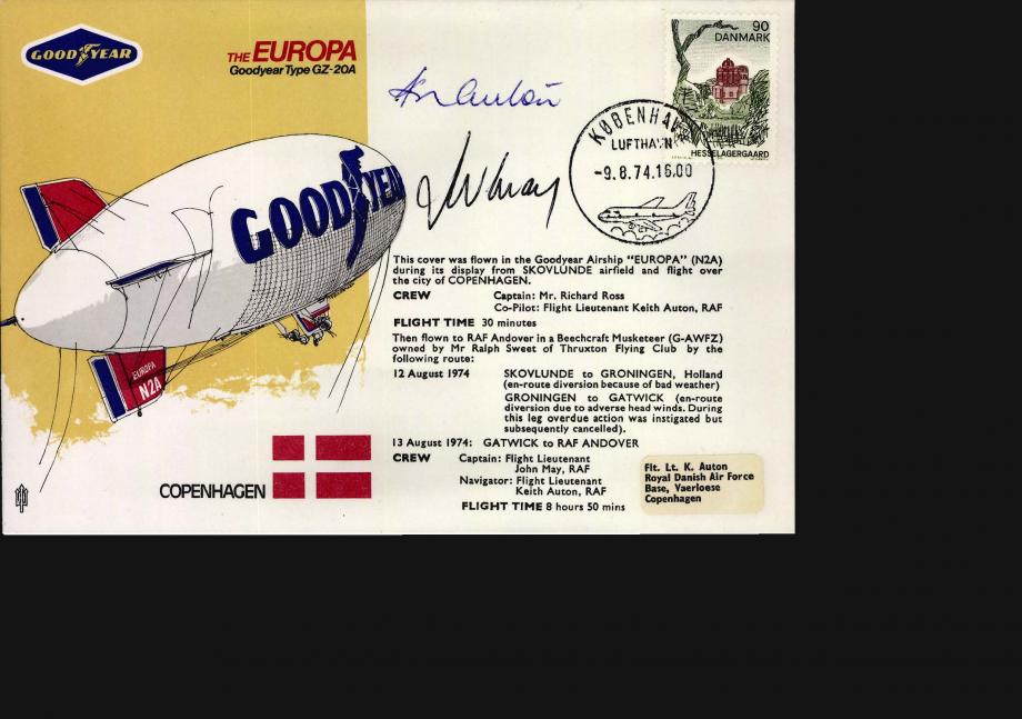 The Europa Goodyear Airship cover Sgd crew