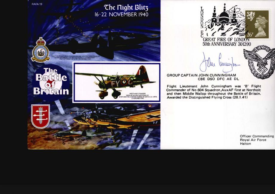 Night Blitz - 16 to 22 November 1940 cover Sgd J Cunningham