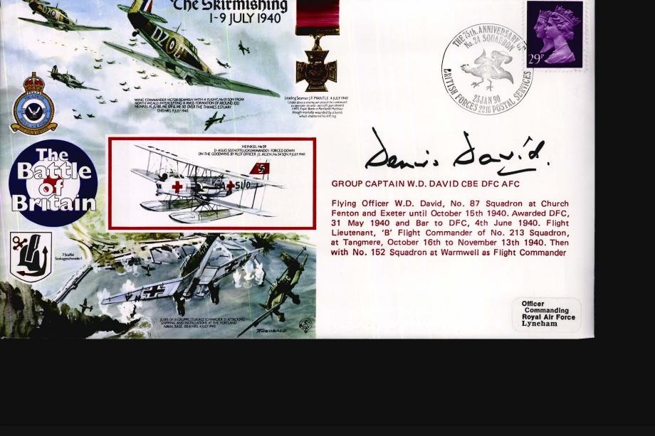 The Skirmishing 1-9 July 1940 cover Sgd W D David