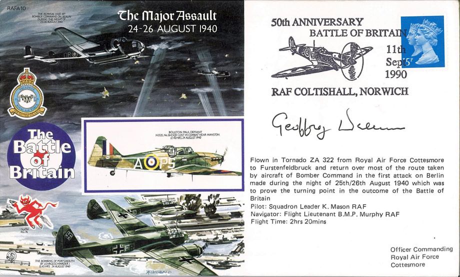 The Major Assault. 24-26 August 1940 Signed G Wellum A BoB Pilot