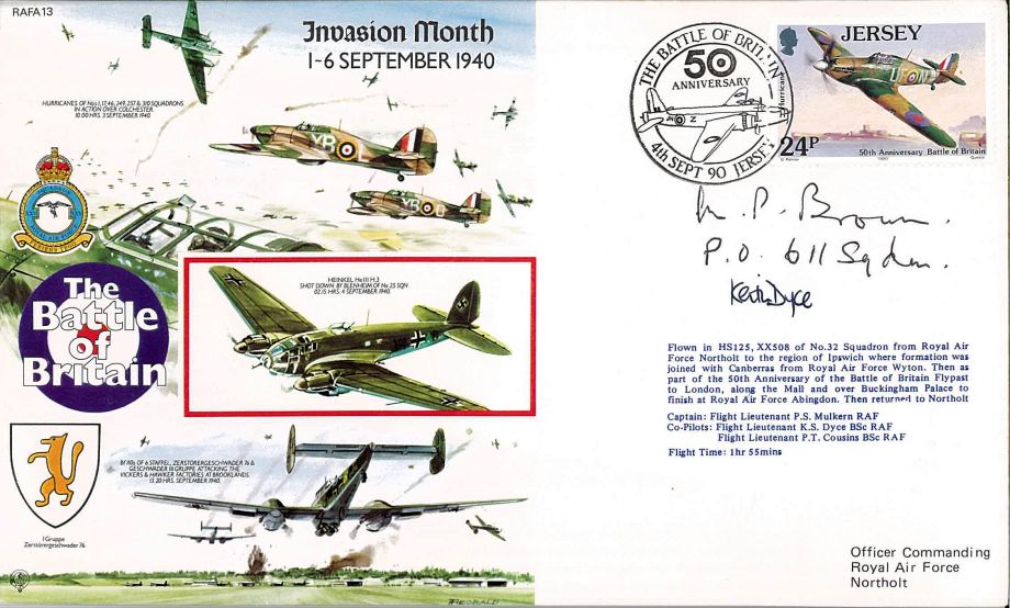 Invasion Month 1-6 September 1940 Cover Signed M P Brown