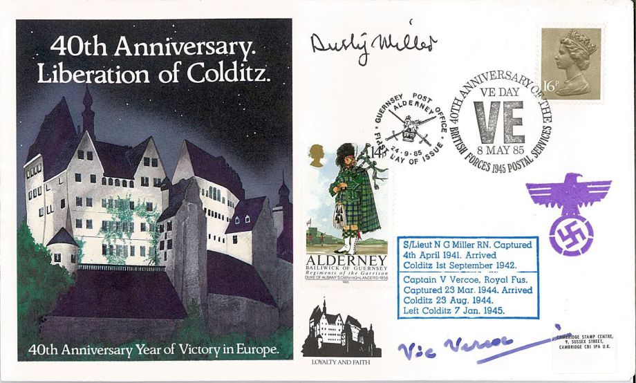 Colditz Cover Signed N Miller And V Vercoe