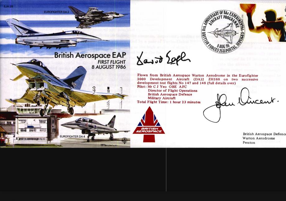 British Aerospace EAP cover Sgd Eagles and Vincent