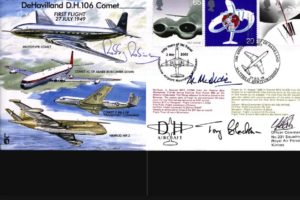 De Havilland D.H 106 Comet Cover Signed By 3 Test Pilots