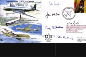 De Havilland D.H 106 Comet Cover Signed By 5