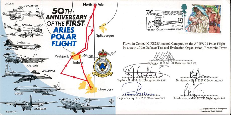 Aries Polar Flight Cover Signed Crew