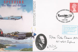 Spitfire Cover Signed M P Peter Brown