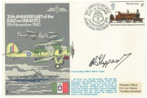 Raid On Taranto Cover Signed by P R Sheppard RNSC21