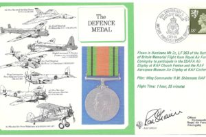 Defence Medal Cover Pilot Signed By R W Shimmons RAF(DM)18