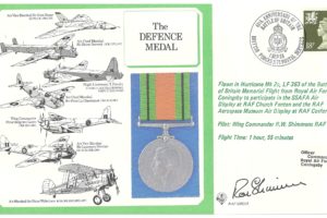 Defence Medal Cover Signed R W Shimmons RAF(DM)18
