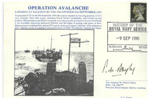 Operation Avalanche Cover Salerno Landing Signed Sir P Bayly