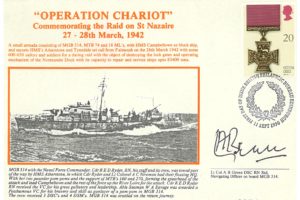 MGB314 FDC Supporting HMS Campbeltown Operation Chariot Signed A R Green St Nazaire