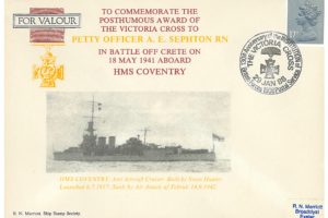 HMS Coventry Cover A E Sephton VC
