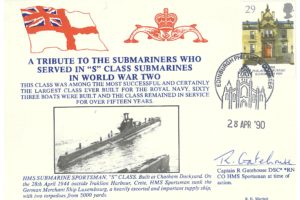 HMS Sportsman Submarine Cover Signed By CO R G Gatehouse