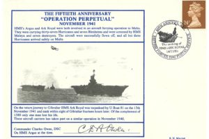 HMS Argus Operation Perpetual Signed By C Owen