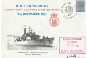 HMS Edinburgh Cover Signed By The CO