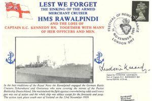 HMS Rawalpindi Cover Signed By Ludovic Kennedy