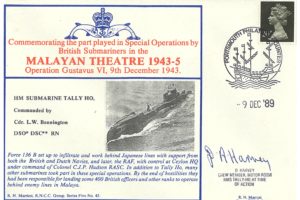 HMS Tally-Ho Submarine Cover Malayan Theatre 1943-5