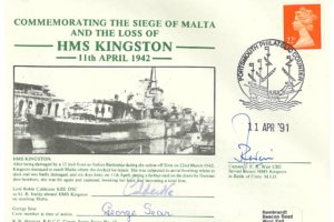 HMS Kingston Cover Siege Of Malta Signed J F R Weir Lord Caldecote And G Sear