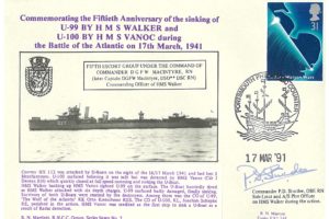 HMS Walker And HMS Vanoc Cover Signed P D Sturdee Battle Of The Atlantic
