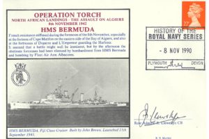 HMS Bermuda Cover Signed By J R Llewellyn