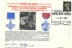 HMS Elissa Cover Signed By John Bridge