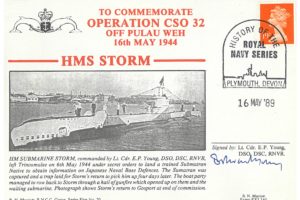 HMS Storm Cover Signed By The CO E P Young