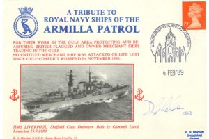 HMS Liverpool Cover  Armilla Patrol Gulf War Unknown Signature