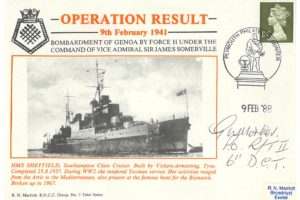HMS Sheffield Cover Operation Result Signed By Unknown Crewman