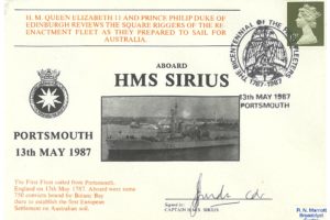 HMS Sirius Cover Signed By The Captain