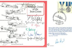 Knights Cross Of The Iron Cross Cover Signed By Rod Learoyd VC And 7 Luftwaffe Pilots RAF(DM)19
